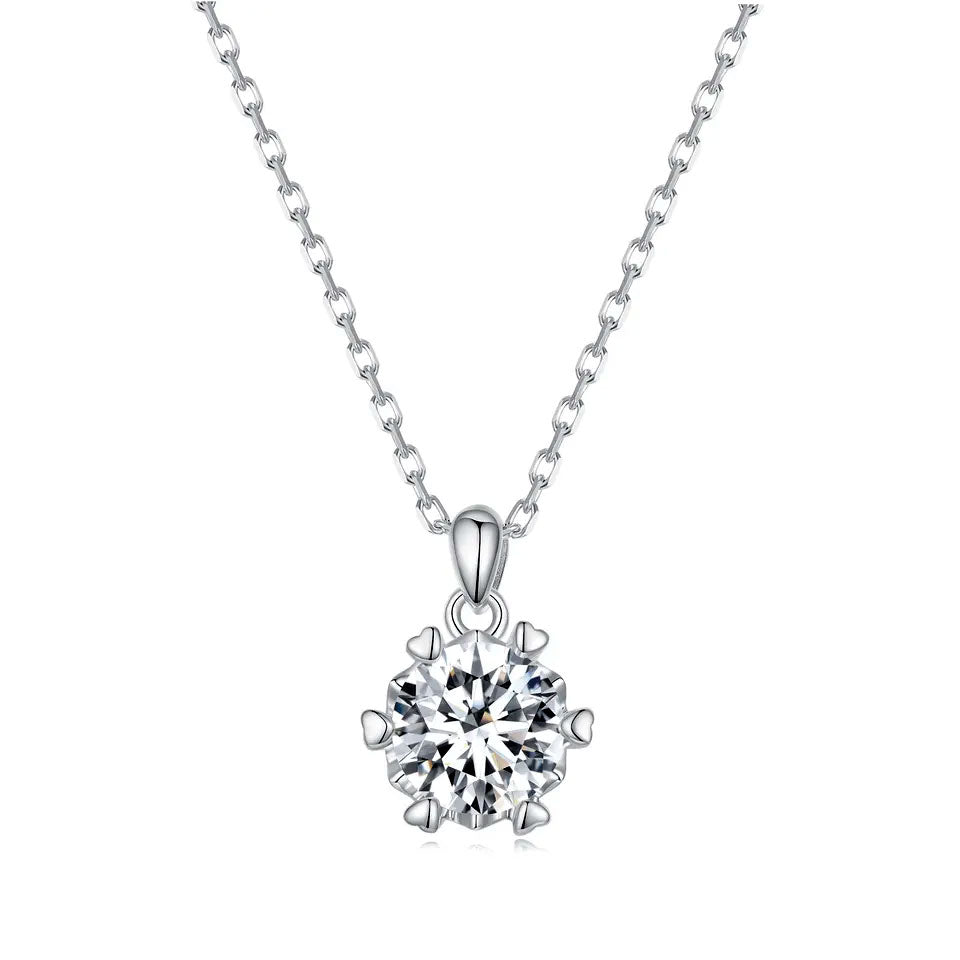 Sterling Silver Discreet Love 1.0ct Moissanite Hypoallergenic Necklace