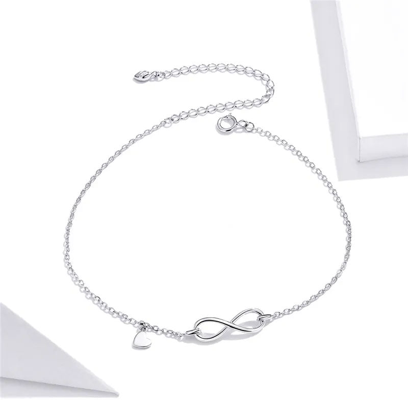 Sterling Silver Infinity Love Hypoallergenic Anklet