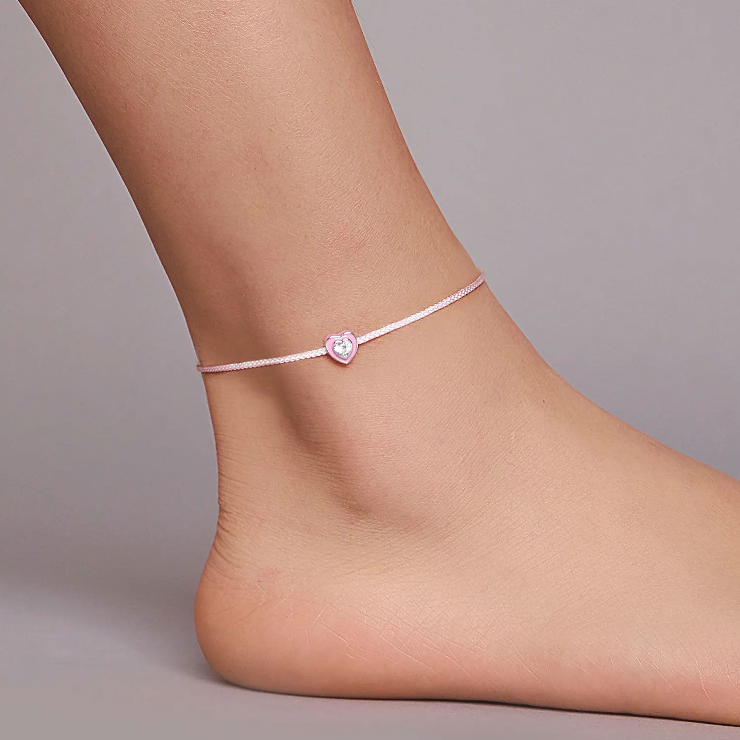 Sterling Silver Sweet Heart Hypoallergenic Anklet