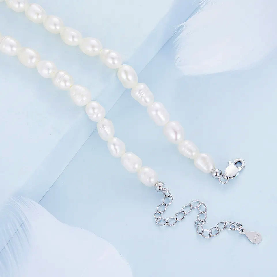 Sterling Silver Irregular Pearl Hypoallergenic Necklace