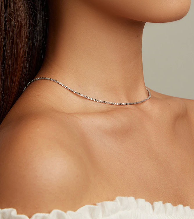 Sterling Silver Gypsophila Hypoallergenic Necklace