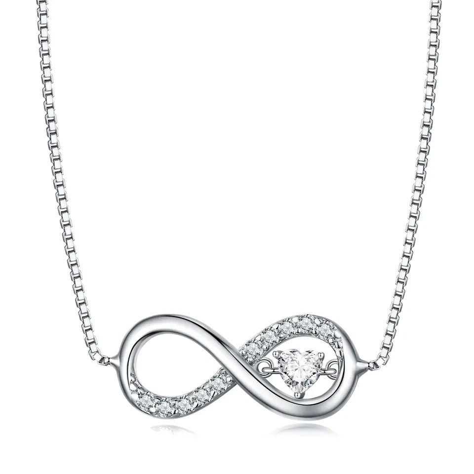 Sterling Silver Infinity Heart Hypoallergenic Necklace