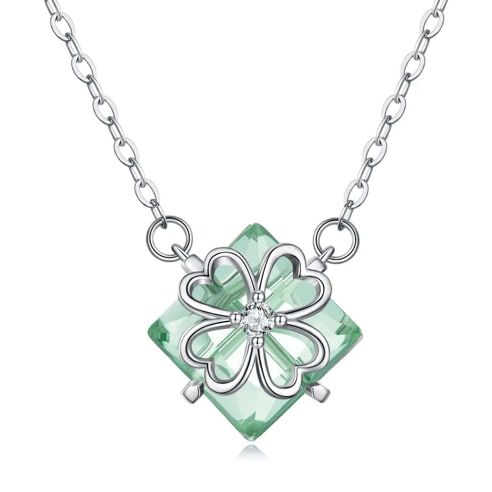 Sterling Silver Special Four-Leaf Clover Hypoallergenic Necklace