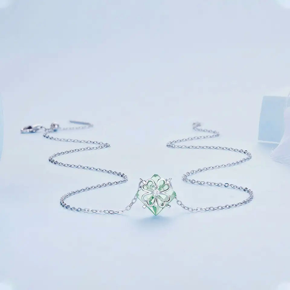 Sterling Silver Special Four-Leaf Clover Hypoallergenic Necklace