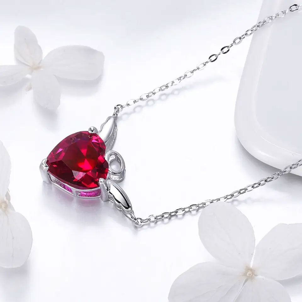 Sterling Silver Angel Heart Hypoallergenic Necklace