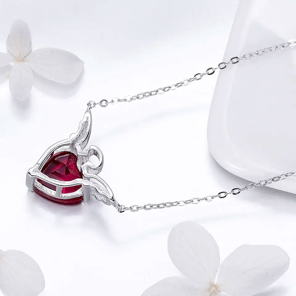 Sterling Silver Angel Heart Hypoallergenic Necklace