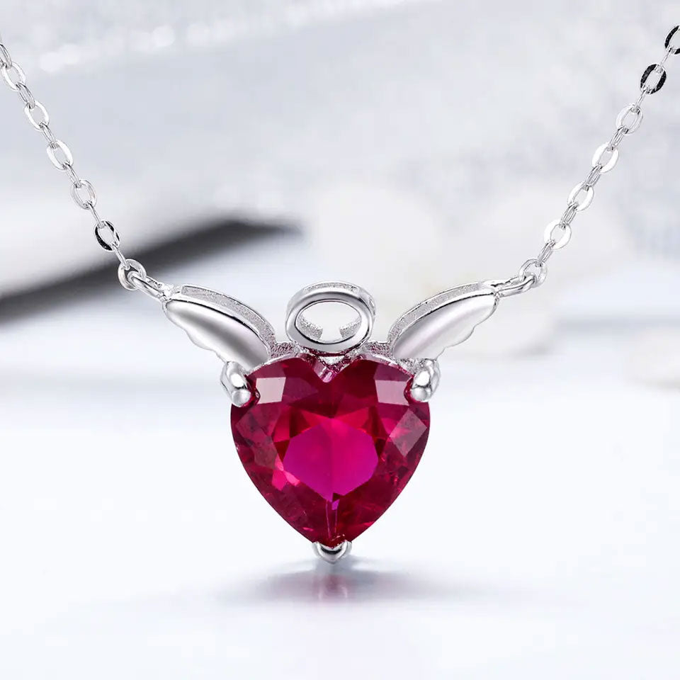 Sterling Silver Angel Heart Hypoallergenic Necklace