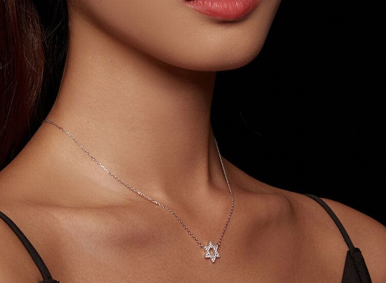 Sterling Silver Pentagram Hypoallergenic Necklace