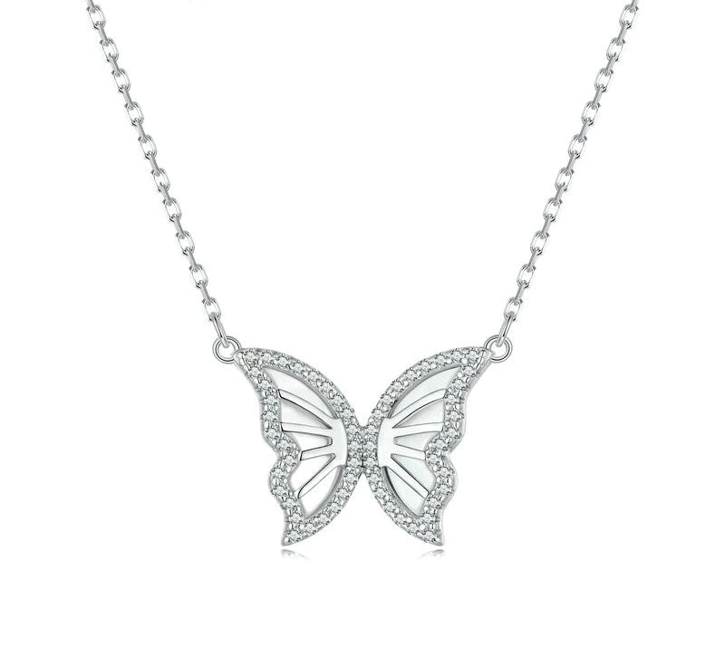 Sterling Silver Metallic Butterfly Hypoallergenic Necklace
