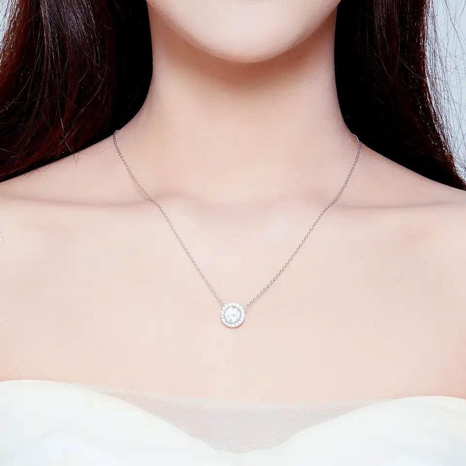 Sterling Silver Brilliant Circle Hypoallergenic Necklace