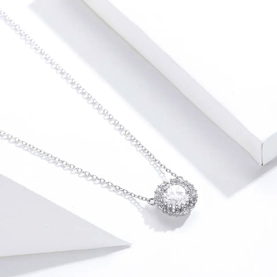 Sterling Silver Brilliant Circle Hypoallergenic Necklace