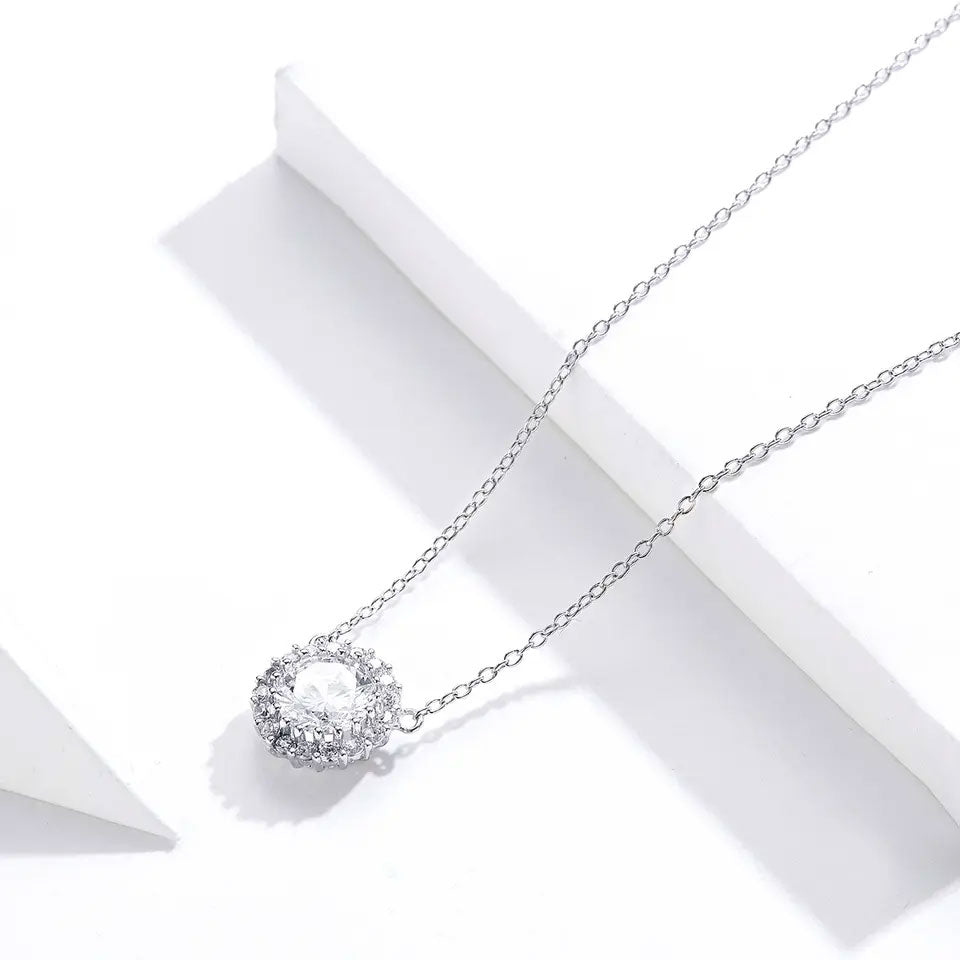 Sterling Silver Brilliant Circle Hypoallergenic Necklace