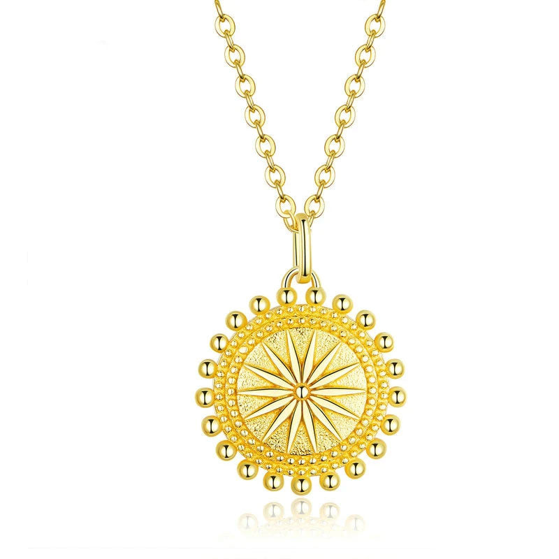 Sterling Silver Sun Coin Hypoallergenic Necklace