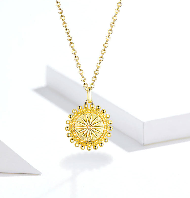 Sterling Silver Sun Coin Hypoallergenic Necklace
