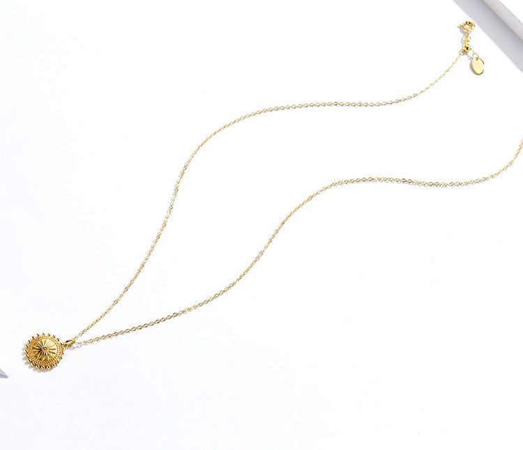 Sterling Silver Sun Coin Hypoallergenic Necklace