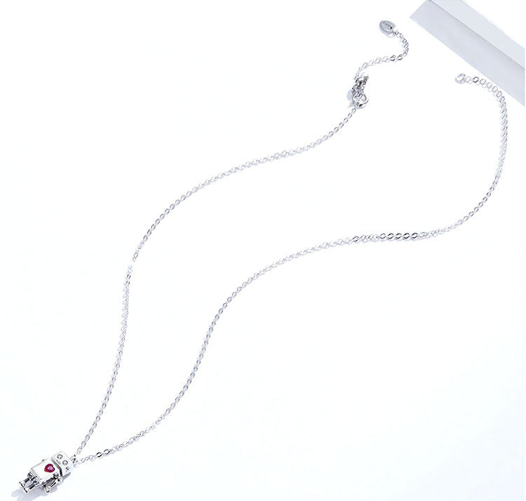 Sterling Silver Robot Lover Hypoallergenic Necklace