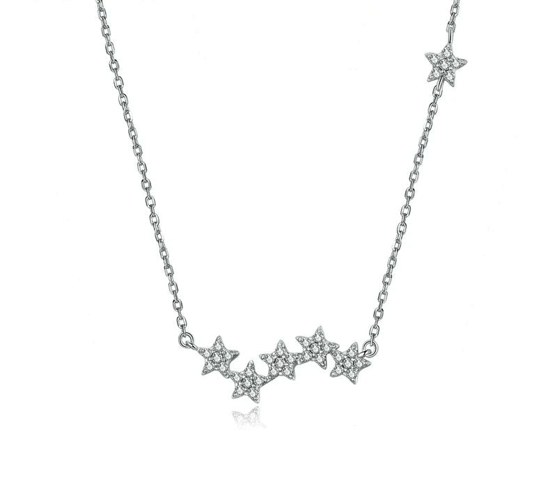 Sterling Silver Twinkling Stars Choker Hypoallergenic Necklace