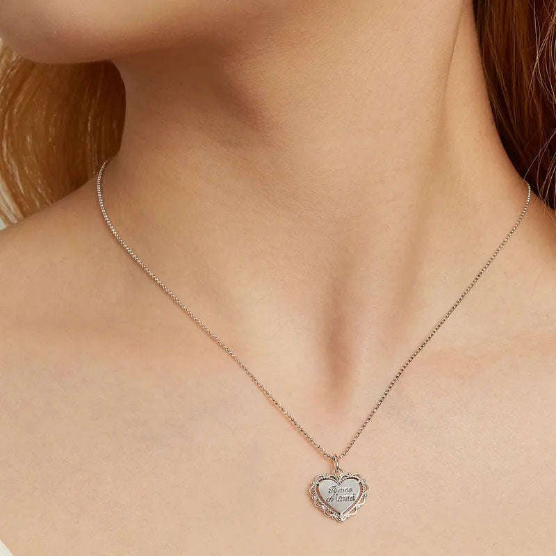 Sterling Silver I Love You Mommy in Spanish Hypoallergenic Necklace