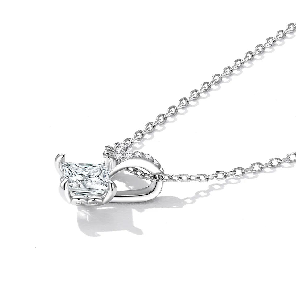 Sterling Silver Luxury 0.8ct Moissanite or CZ Hypoallergenic Necklace