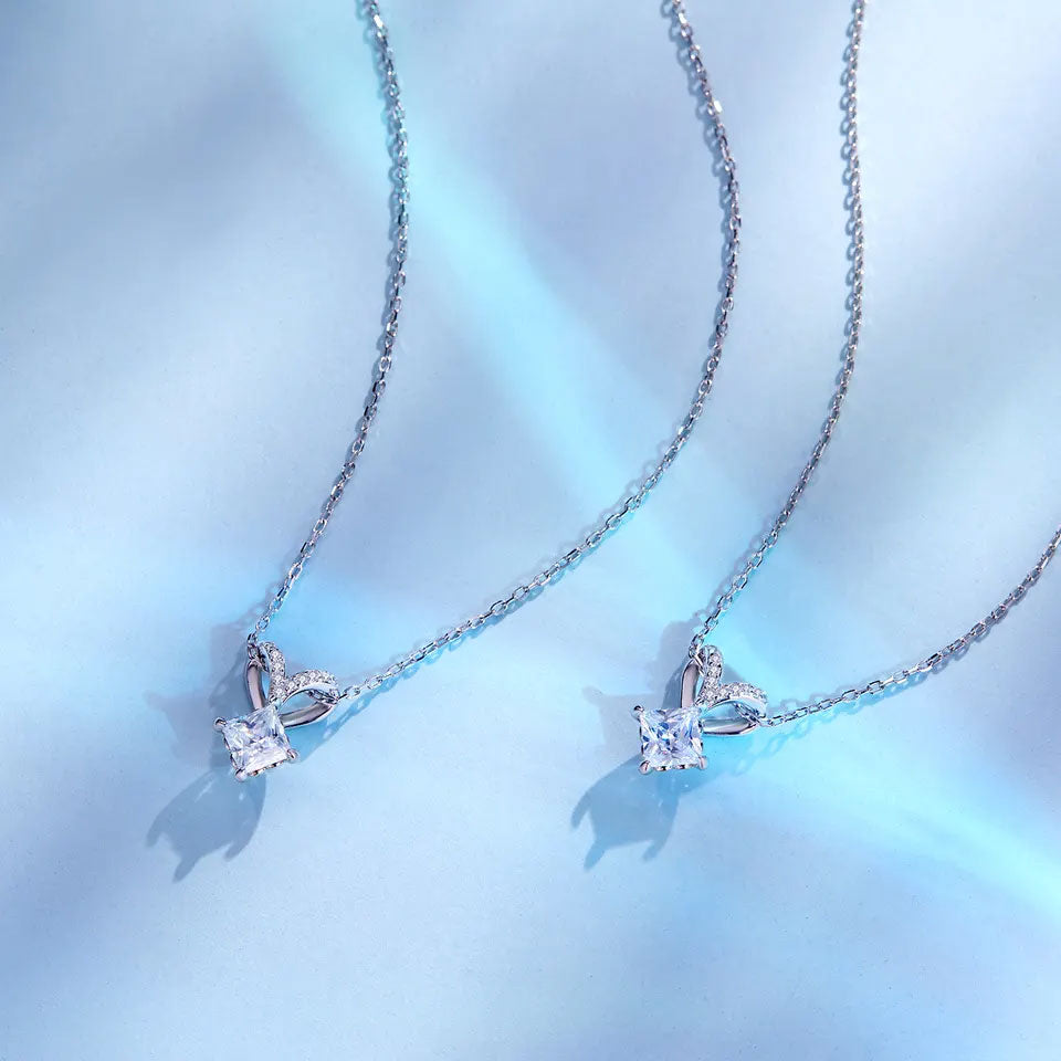 Sterling Silver Luxury 0.8ct Moissanite or CZ Hypoallergenic Necklace