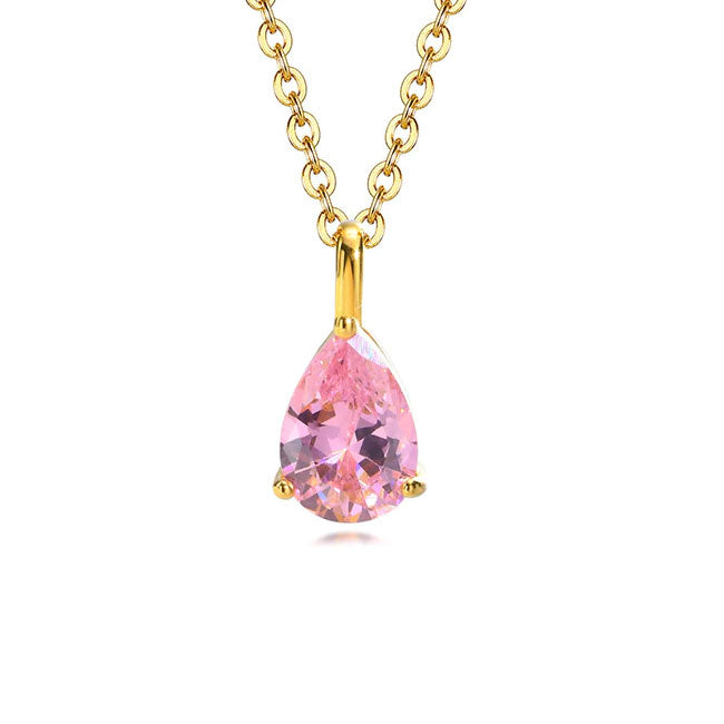 Stainless Steel Fine Teardrop Necklace