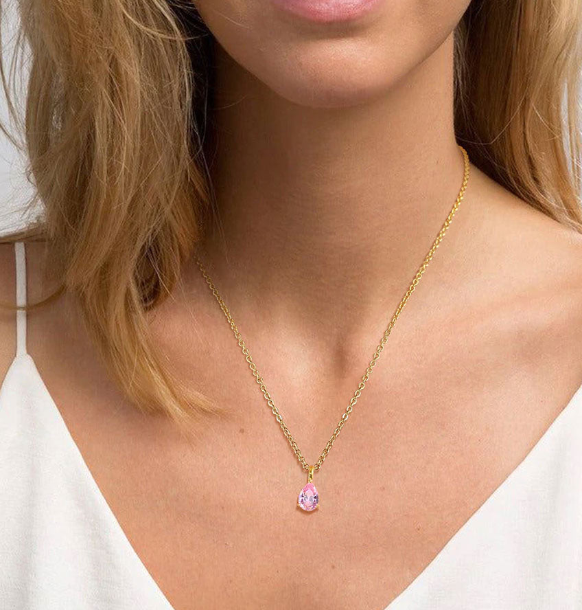 Stainless Steel Fine Teardrop Necklace
