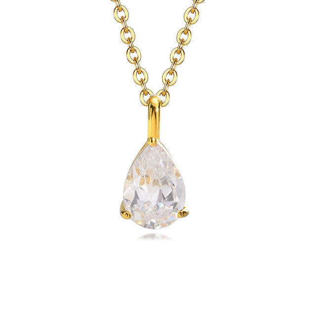Stainless Steel Fine Teardrop Necklace