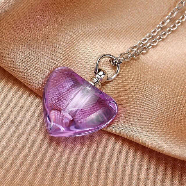Stainless Steel "Always In My Heart" Glass Urn Necklace (For Human Or Pet Ashes)