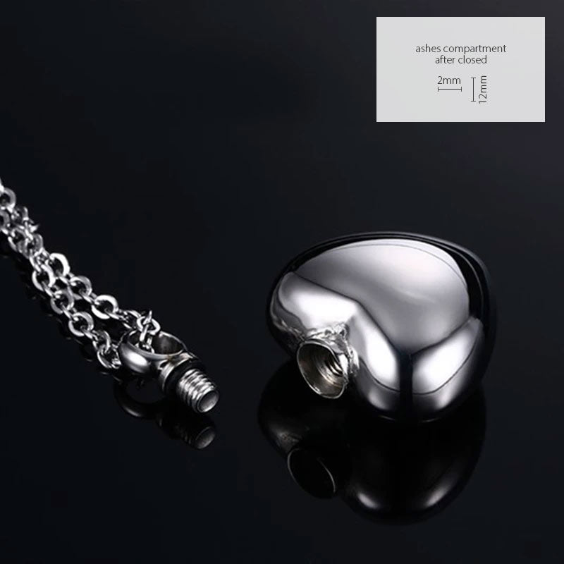Stainless Steel Unforgettable Love Urn Necklace (For Human Or Pet Ashes)