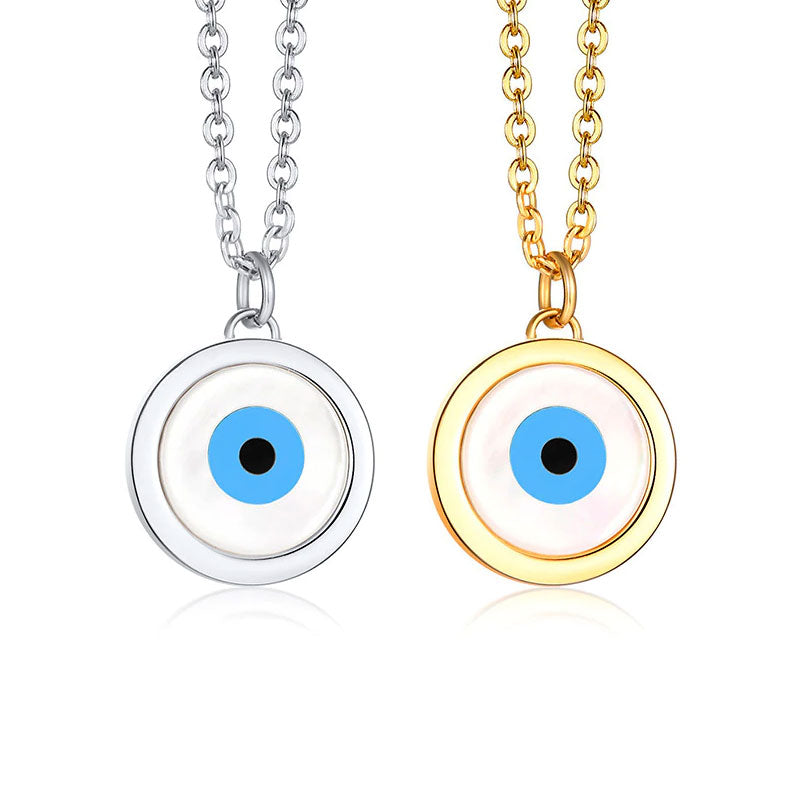 Stainless Steel Evil Blue Eye Necklace