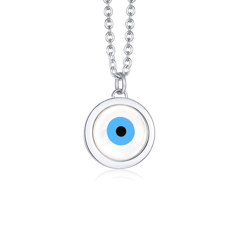 Stainless Steel Evil Blue Eye Necklace