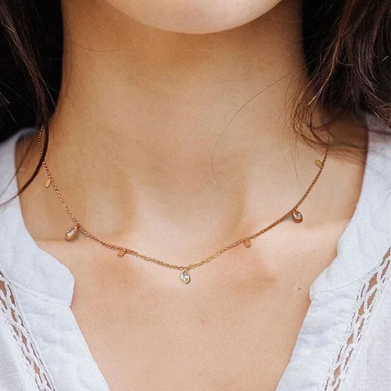 Stainless Steel Teardrops Necklace