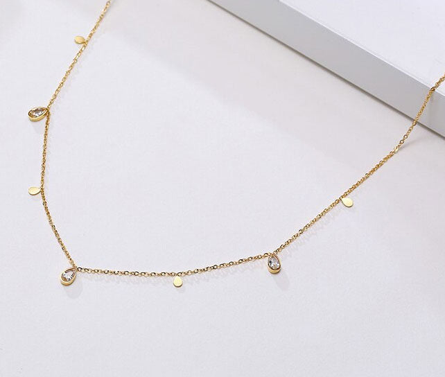 Stainless Steel Teardrops Necklace