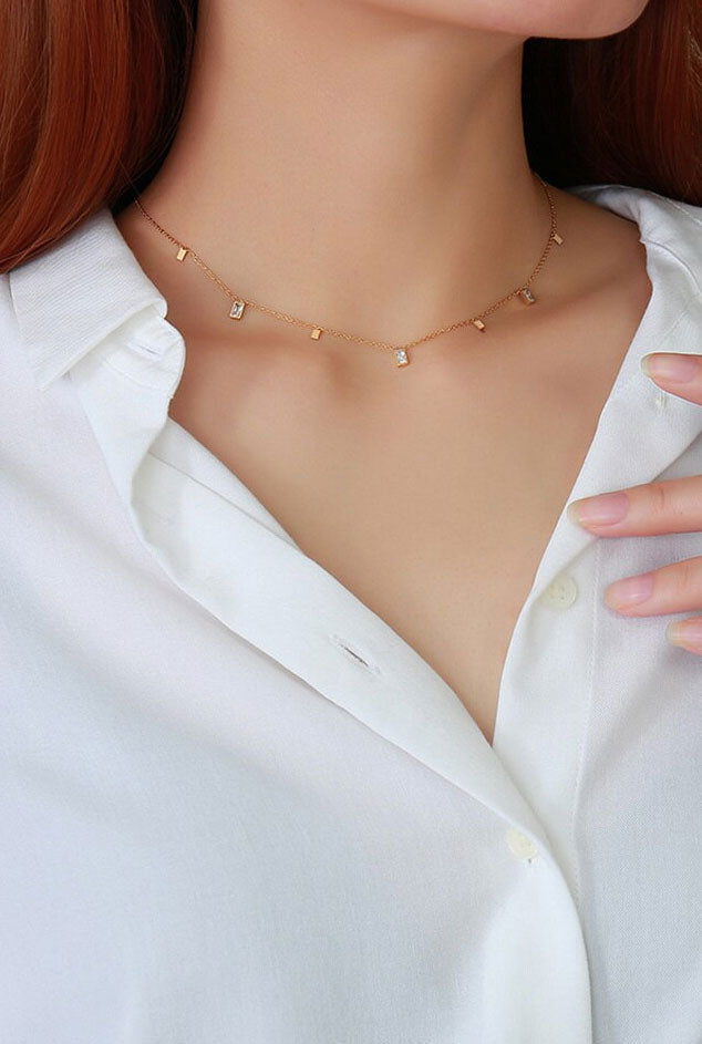 Stainless Steel Rectangles Necklace