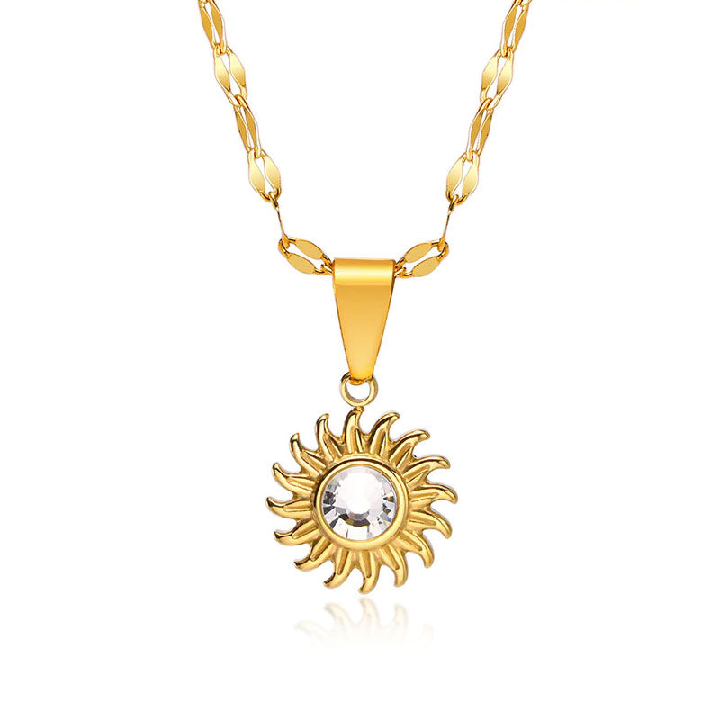Stainless Steel Mystic Sun Necklace