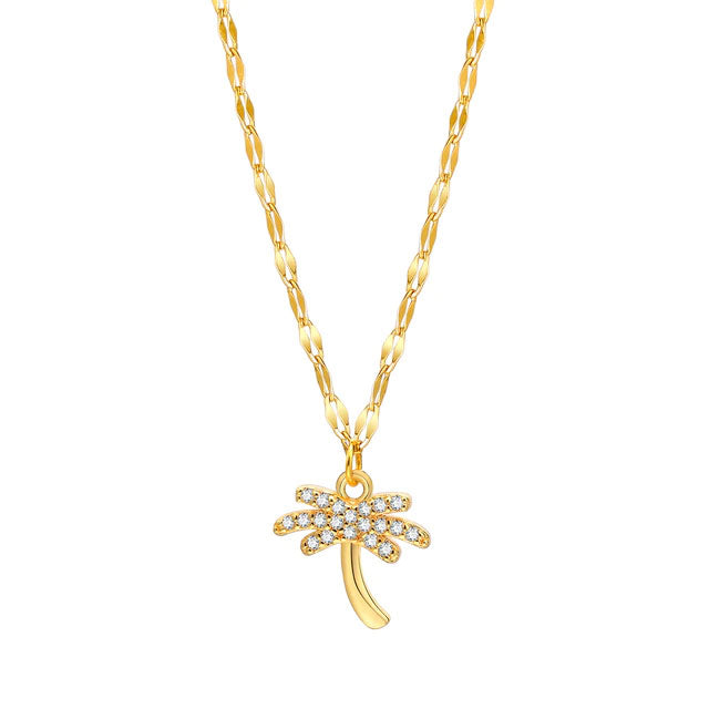 Stainless Steel Palm Tree Necklace
