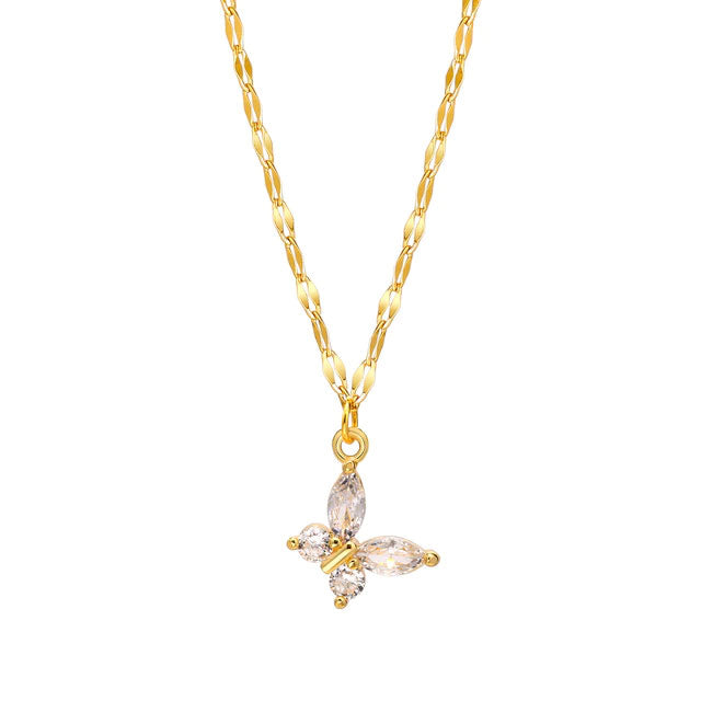 Stainless Steel Delicate Butterfly Necklace