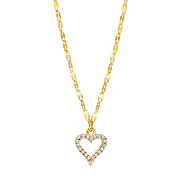 Stainless Steel Delicate Heart Necklace