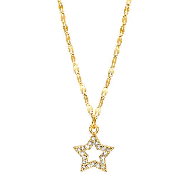 Stainless Steel Shiny Star Necklace
