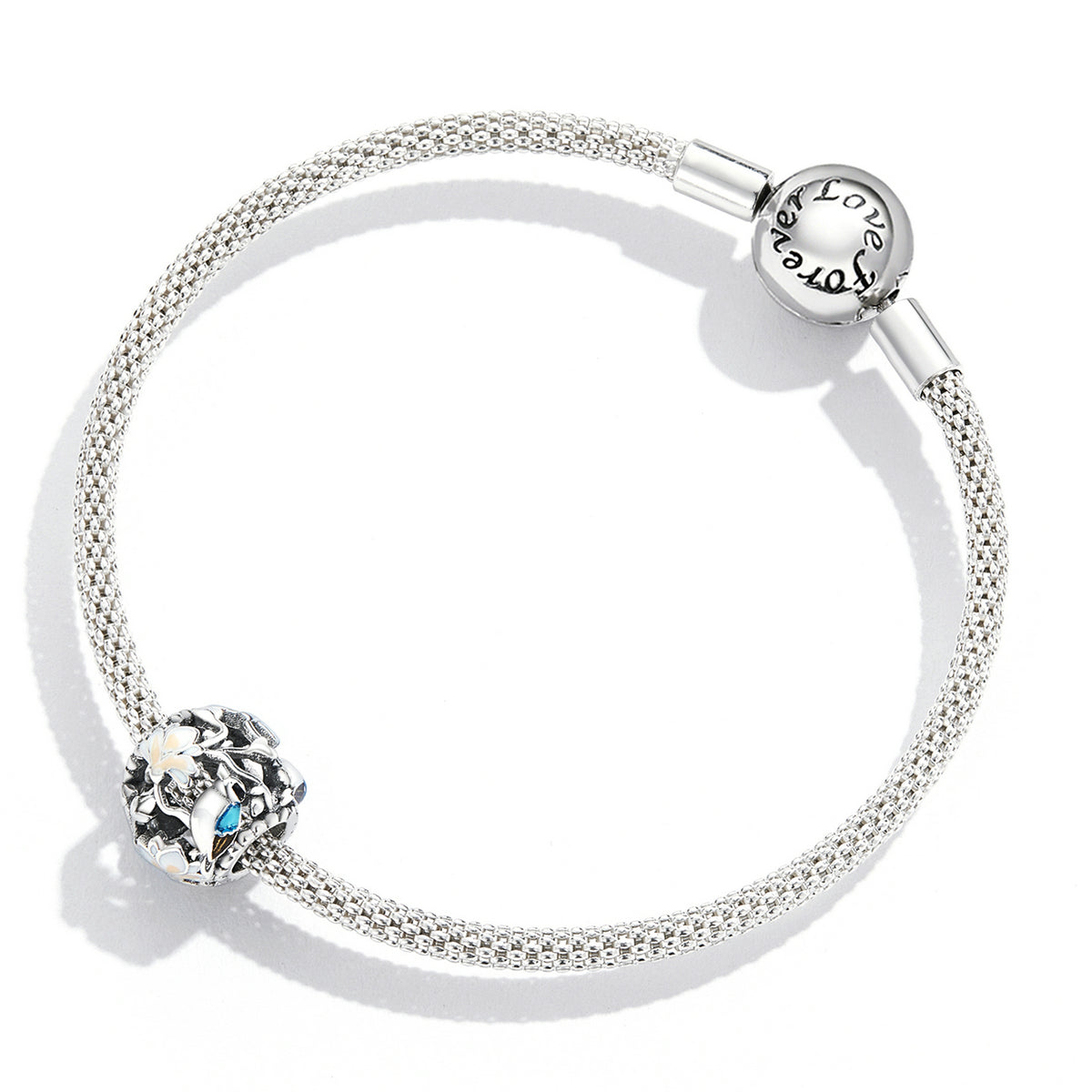 Sterling Silver Delicate Floral Hypoallergenic Bead Charm