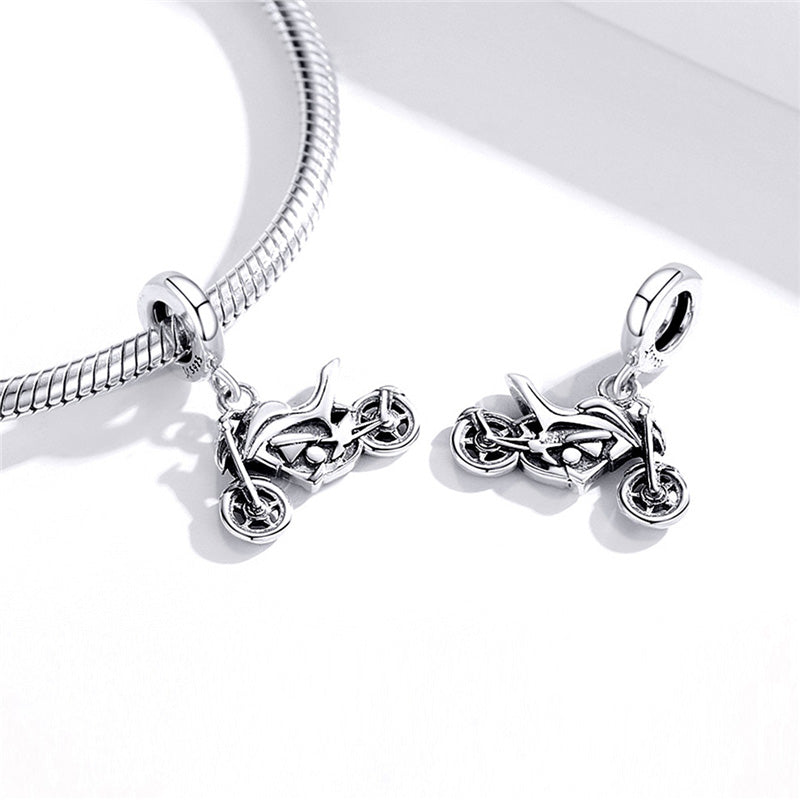Sterling Silver Motorcycle Dangle Charm