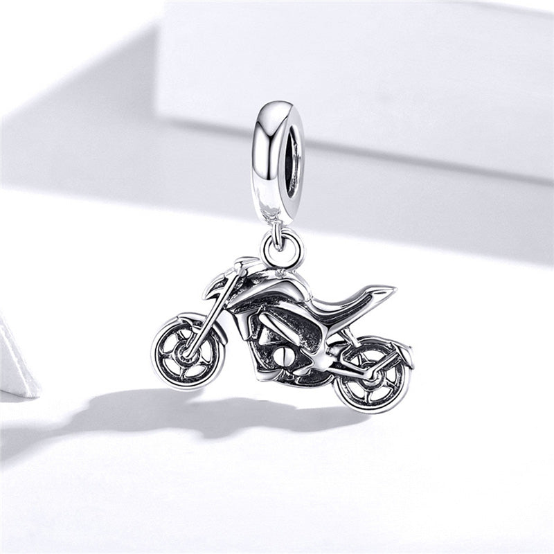 Sterling Silver Motorcycle Dangle Charm