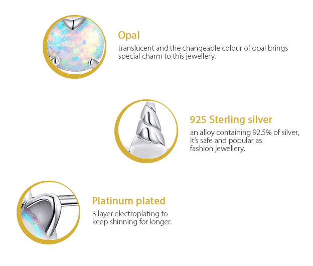 Sterling Silver Opal Unicorn Stud Hypoallergenic Earrings