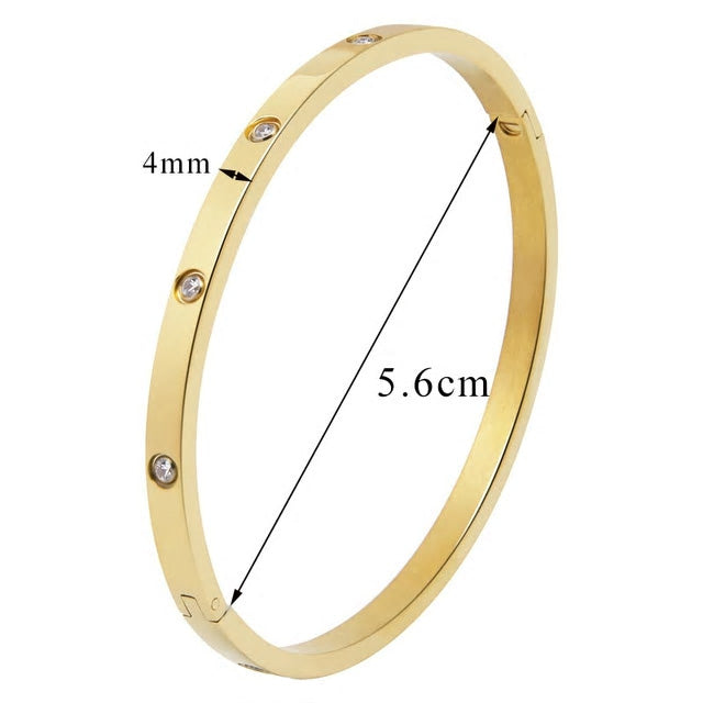Stainless Steel Cubic Zirconia Bangle