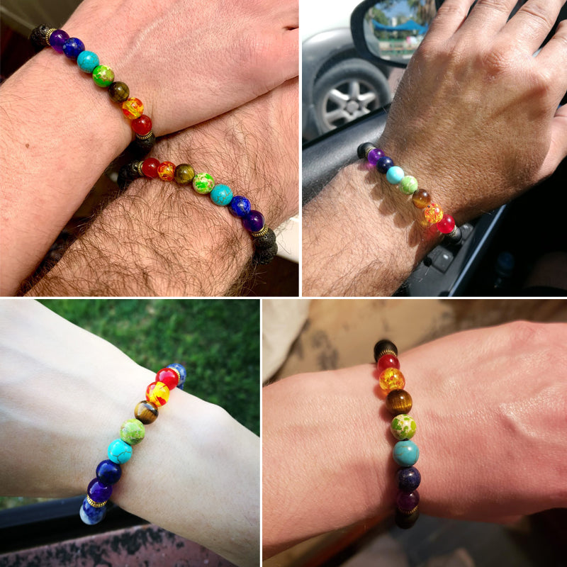 7 Chakras Healing Balance Elastic Bracelet - Various