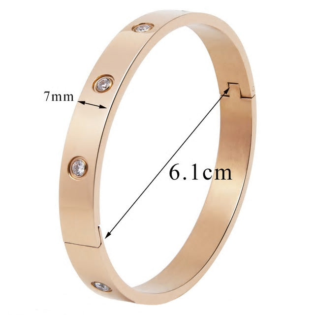 Stainless Steel Cubic Zirconia Bangle