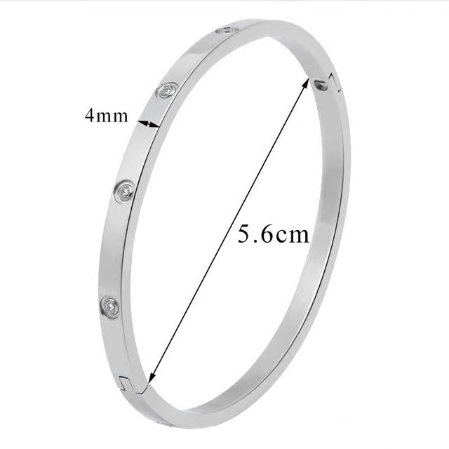 Stainless Steel Cubic Zirconia Bangle
