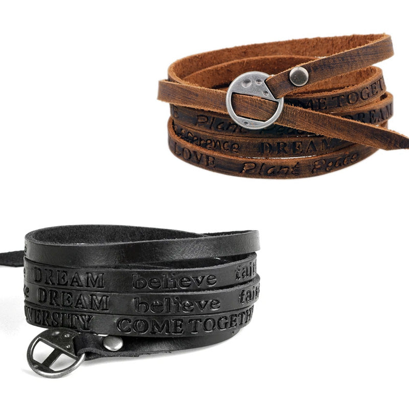 Vintage Bohemian Multi-Layer Leather Wrap Bracelet