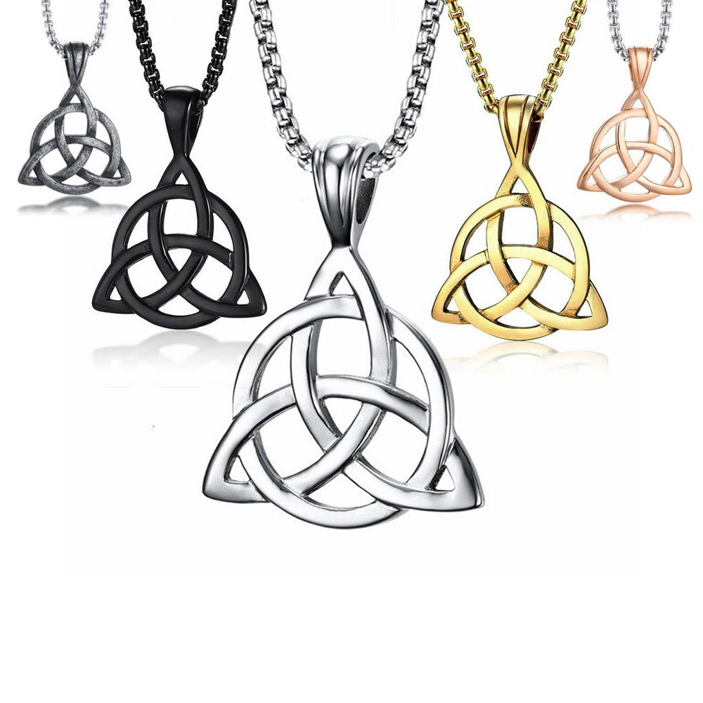 Stainless Steel Irish Trinity Knot Necklace - Various