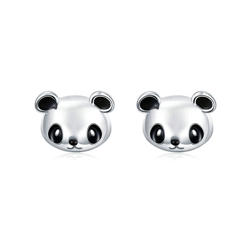 Sterling Silver I Love Panda Hypoallergenic Earrings + Necklace